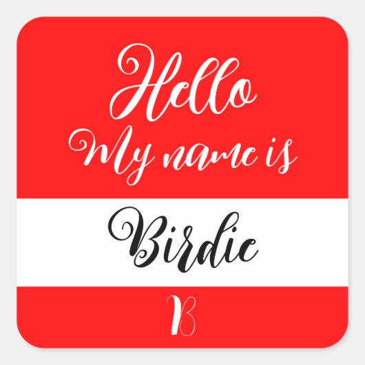 hallo "Mijn naam is" Standaard Naam Tag Sticker (Voorkant)