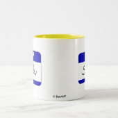 hallo mijn naam is Stanley (blauw) Tweekleurige Koffiemok (Center)