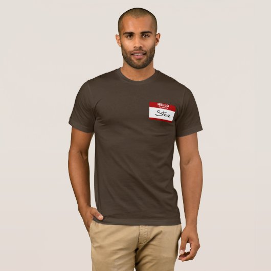 hallo mijn naam is Steve (rood) T-shirt (Voorkant volledig)