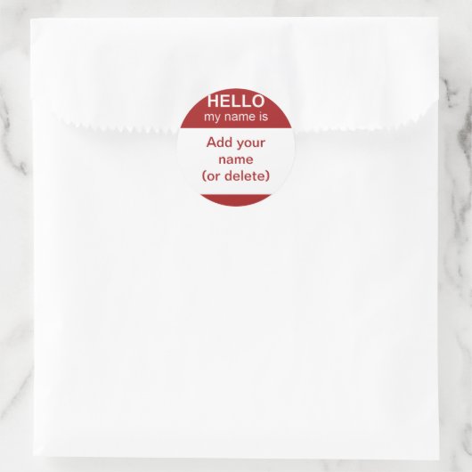 hallo mijn naam is Sticker (Tas)