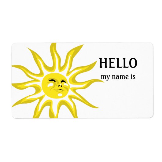 hallo mijn naam is Sunshine Labels (Voorkant)