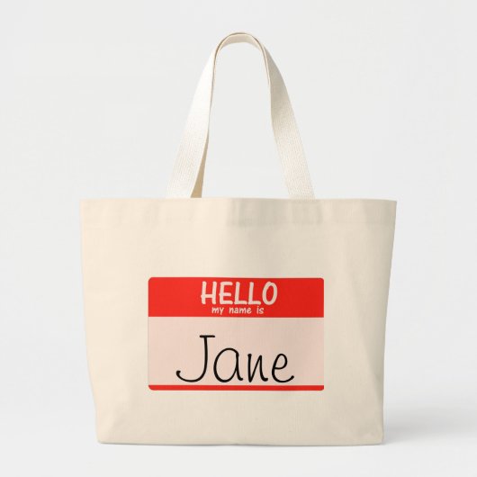 hallo mijn naam is _______ Totebag Grote Tote Bag (Voorkant)