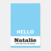 Hallo Mijn naam is trendy typografie monogram op m Post-it® Notes (Voorkant)