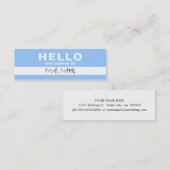 hallo mijn naam is : tweezijdig : Licht blauw Mini Visitekaartje (Voorkant / Achterkant)