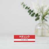 hallo mijn naam is : tweezijdig : Rood Mini Visitekaartje (Staand voorkant)