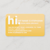 Hallo Mijn naam is Vetgedrukte Diagonale Schaduw G Visitekaartje (Voorkant)