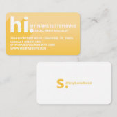 Hallo Mijn naam is Vetgedrukte Diagonale Schaduw G Visitekaartje (Voorkant / Achterkant)