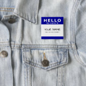 hallo mijn naam is vierkante button 5,1 cm (In situ)