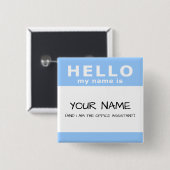 hallo mijn naam is vierkante button 5,1 cm (Voorkant /achterkant)
