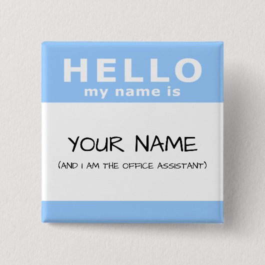 hallo mijn naam is vierkante button 5,1 cm (Voorkant)