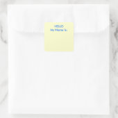 hallo mijn naam is: vierkante sticker (Tas)