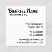 Hallo, mijn naam is vierkante visitekaartje (Achterkant)