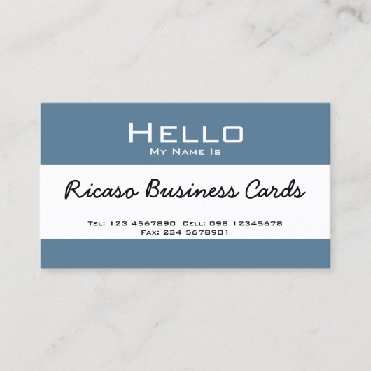 hallo mijn naam is visitekaartje (Voorkant)