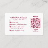 Hallo Mijn naam is Viva Magenta Wit Minimaal Visitekaartje (Achterkant)