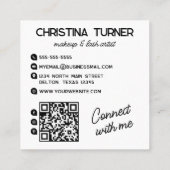 Hallo Mijn naam is wit zwart Vierkante Visitekaartje (Achterkant)