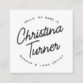 Hallo Mijn naam is wit zwart Vierkante Visitekaartje (Voorkant)
