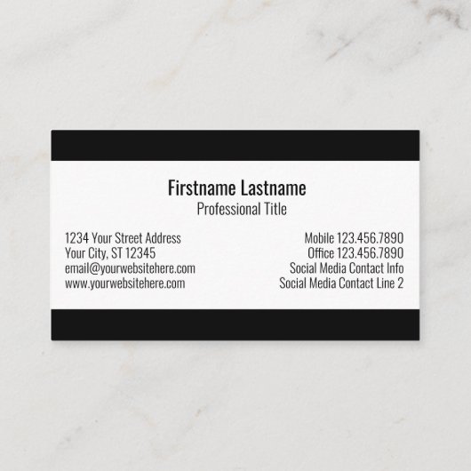 hallo mijn naam is - Zwart - Business Contact Info Visitekaartje (Achterkant)