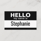 hallo mijn naam is - Zwart - Business Contact Info Visitekaartje (Voorkant)