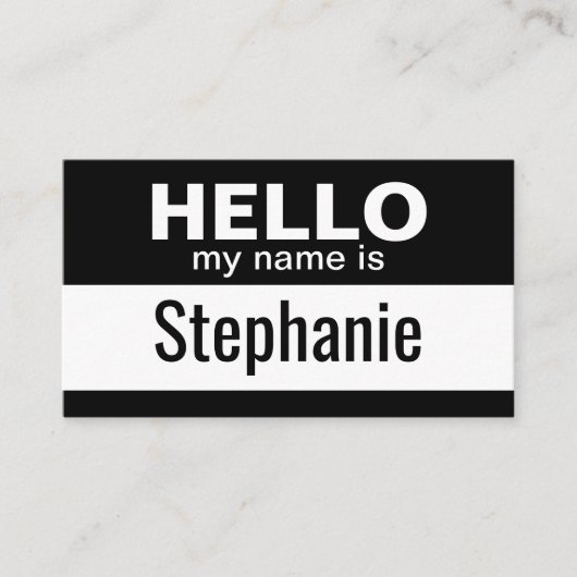 hallo mijn naam is - Zwart - Business Contact Info Visitekaartje (Voorkant)
