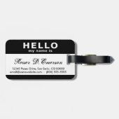 hallo mijn naam is zwart en wit bagagelabel (Achterkant horizontaal)