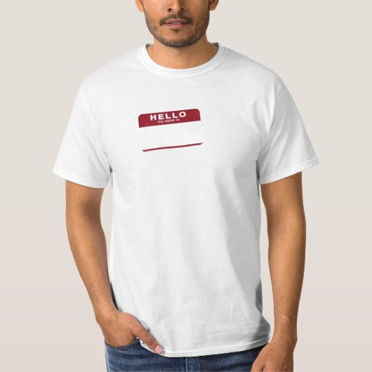 hallo mijn naam leeg is t-shirt (Voorkant)