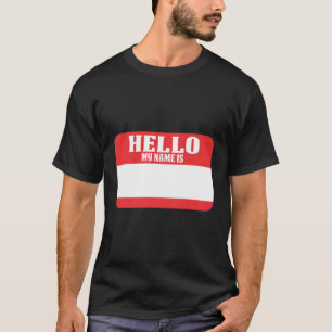 Hallo Mijn naam staat op Mijn naam Tag Work Badge T-shirt