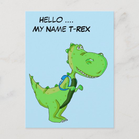 hallo mijn naam TRex Briefkaart (Voorkant)