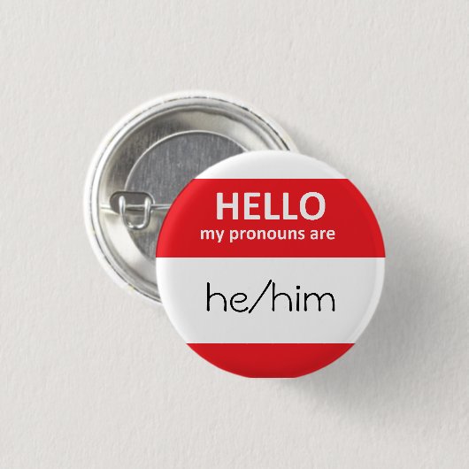 hallo mijn uitspraken zijn hij/hij Ronde Button (Voorkant /achterkant)