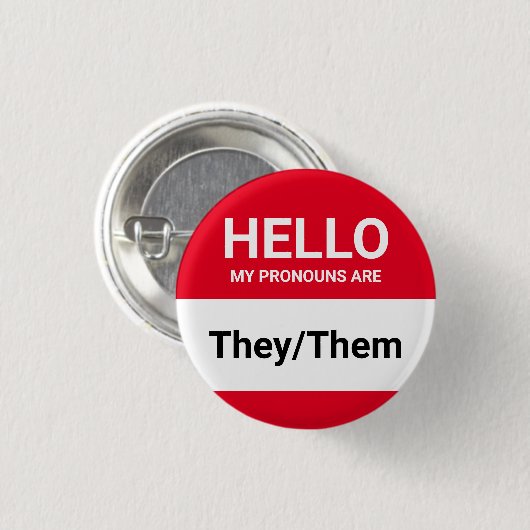 hallo mijn uitspraken zijn rode aangepaste gender- ronde button 3,2 cm (Voorkant /achterkant)