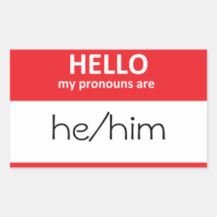 HALLO Mijn voornaamwoorden zijn hij/hem Sticker