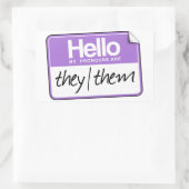 Hallo Mijn voornaamwoorden zijn: Zij Rechthoekige Sticker (Tas)