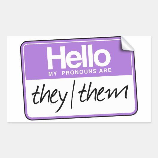 Hallo Mijn voornaamwoorden zijn: Zij Rechthoekige Sticker (Voorkant)