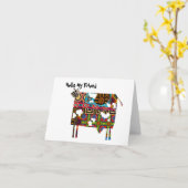 Hallo mijn vriend - Koe gevouwen wenskaart Kaart (Gele Bloem)