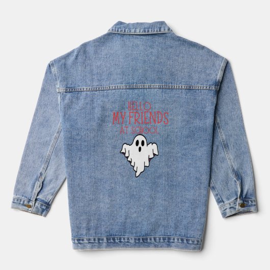 HALLO MIJN VRIENDEN OP SCHOOL, TERUG NAAR SCHOOL DENIM JACKET (Achterkant)