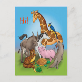 Hallo mijn vrienden! | Schattige dieren Briefkaart