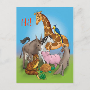 Hallo mijn vrienden! Schattige dieren Briefkaart