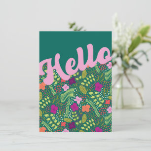 Hallo Millefleur gestileerde bloemen Kaart