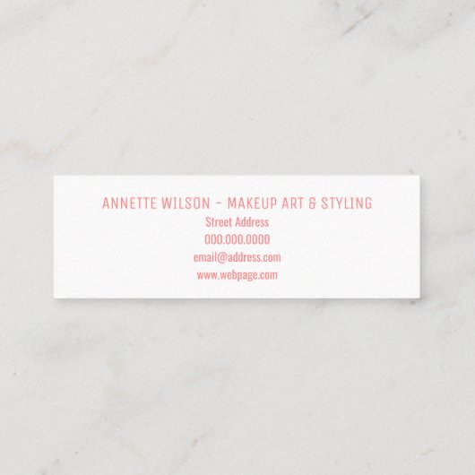 hallo mini-stijl mini visitekaartje (Achterkant)