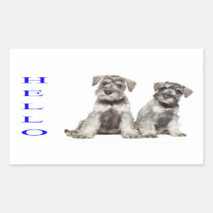 Hallo Miniatuur Schnauzer Puppy Dog Sticker Label