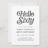 Hallo Minimaal 60 moderne retro 60e verjaardag Kaart (Voorkant)