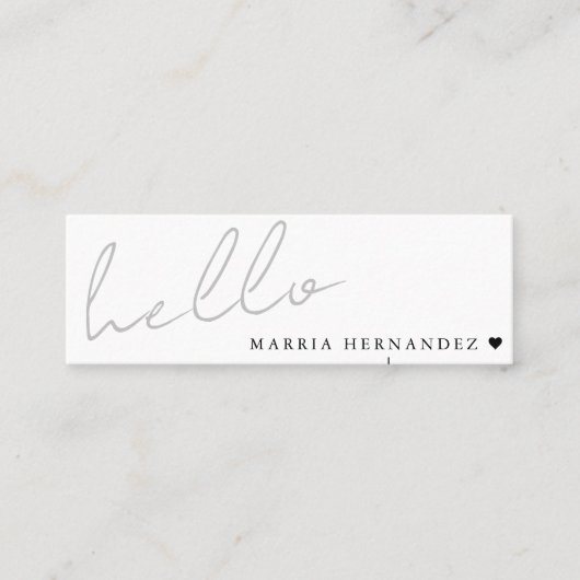 Hallo Minimaal Mini Visitekaartje (Voorkant)