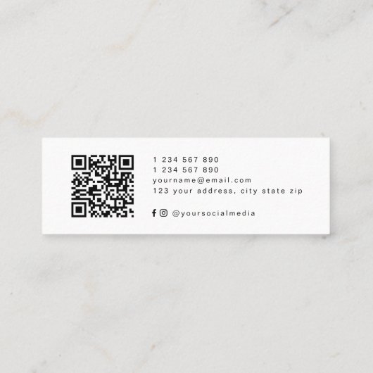 Hallo Minimaal Mini Visitekaartje (Achterkant)