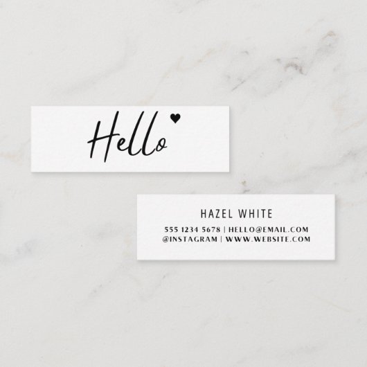 Hallo Minimaal Mini Visitekaartje (Voorkant / Achterkant)