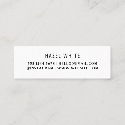 Hallo Minimaal Mini Visitekaartje (Achterkant)