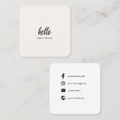 Hallo Minimaal | Modern schoon eenvoudig wit Contactkaartje (Voorkant / Achterkant)