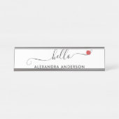 Hallo Minimaal modern script Bureau Naambordje (Voorkant)