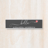 Hallo Minimaal modern script Deurbordje (Voorkant)