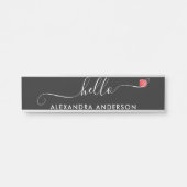 Hallo Minimaal modern script Deurbordje (Voorkant)