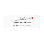 Hallo Minimaal modern script Etiket (Voorkant)