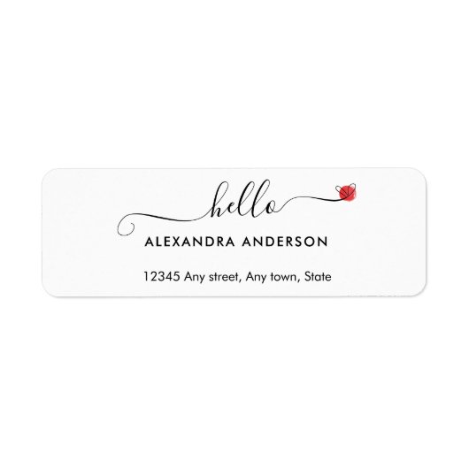 Hallo Minimaal modern script Etiket (Voorkant)